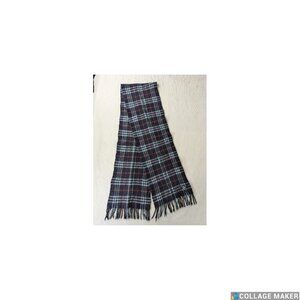 BURBERRY London Classic Nova Check Knit 100% Lambs Wool Fringe Black SCARF